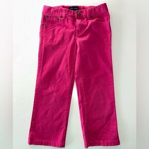 Polo Ralph Lauren Girls hot pink chino pants‎ adjustable waist pony logo size 5